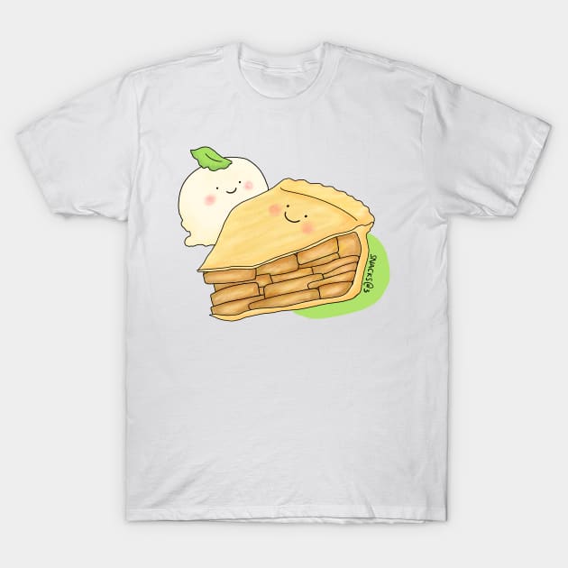 Apple pie with vanilla icecream T-Shirt by Snacks At 3